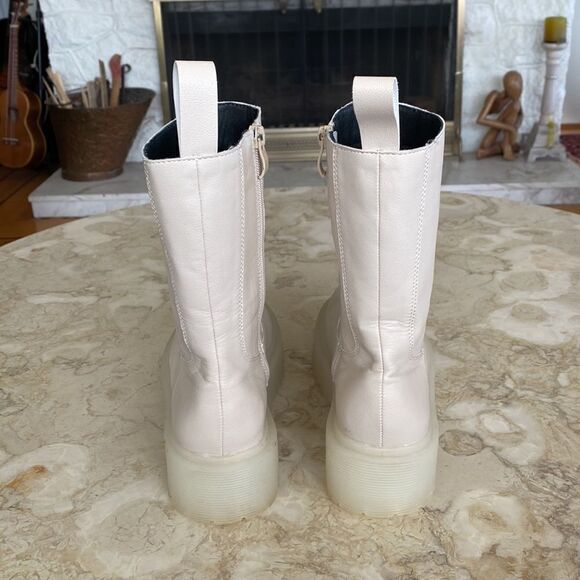 Shein Platform Boots Minimalist Blush Pink Faux Leather - Picture 4 of 15